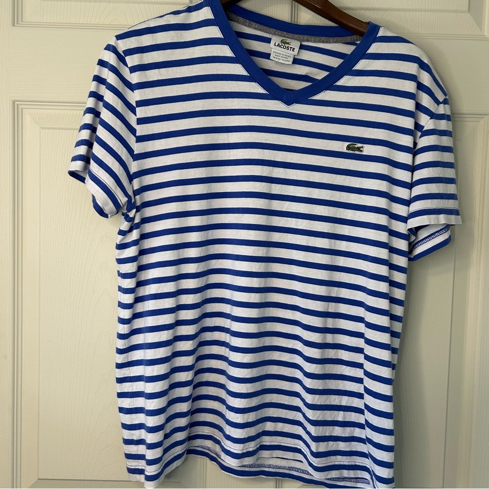 Lacoste Large Men's Blue Striped Shirt